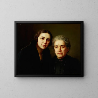Aleksander Krawczyk - Portrait of Mrs Biesiekierska with Daughter.webp