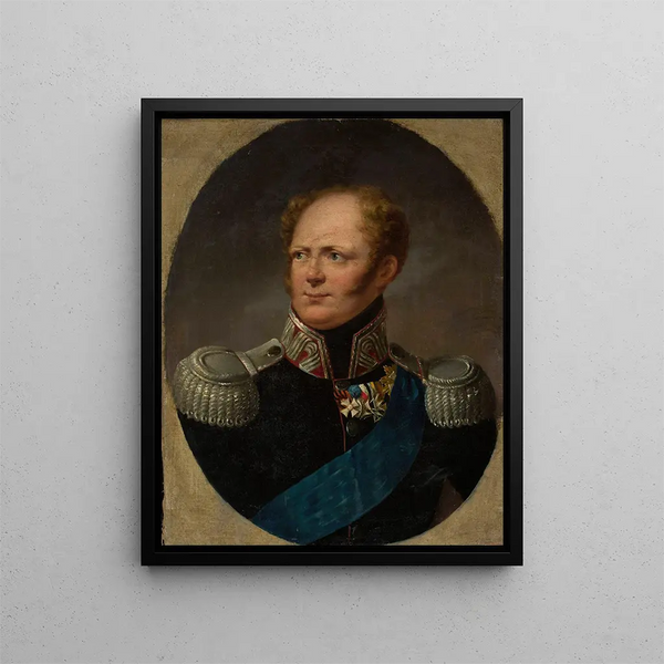 Portrait af tsar Alexander I - Aleksander Ludwik Molinari — indrammet kunstværk på væggen
