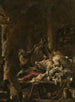 Joueurs de cartes au coin du feu - Alessandro Magnasco — visning af kunstværket