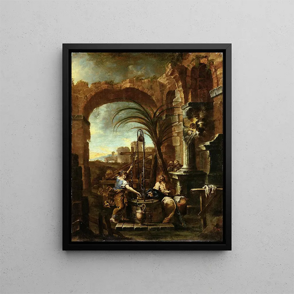 Le Christ et den samaritaner - Alessandro Magnasco — indrammet kunstværk på væggen