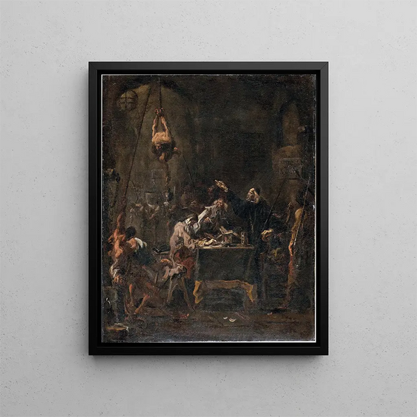 Scène de torture - Alessandro Magnasco — indrammet kunstværk på væggen