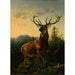 Reproduktion af maleriet Cerfs dans un paysage forestier - Alexander Brodszky