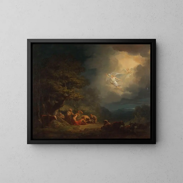 Revealing of the angels to the shepherds - Alexander Laurus — indrammet kunstværk på væggen