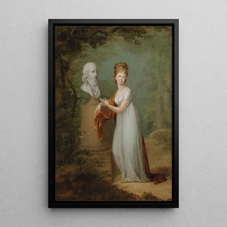 Alexander Molinari - A Young Lady By Her HusbandS Bust In A Park.webp