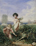 Børn, der plukker blomster - Alexandre-Gabriel Decamps — visning af kunstværket