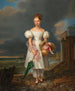 Portrait af en ung pige på stranden - Alexandre-Jean Dubois-Drahonet — visning af kunstværket