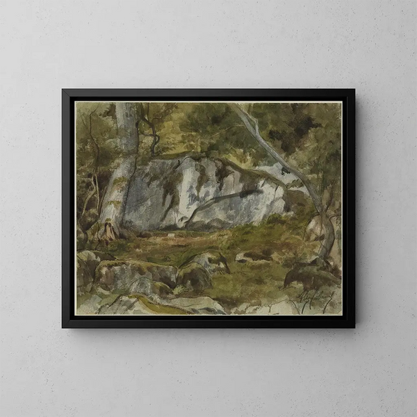 Skov med klipper - Alexandre Cabanel — indrammet kunstværk på væggen