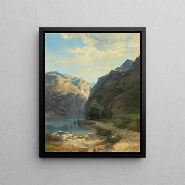 Laxenstrasse - Alexandre Calame — indrammet kunstværk på væggen