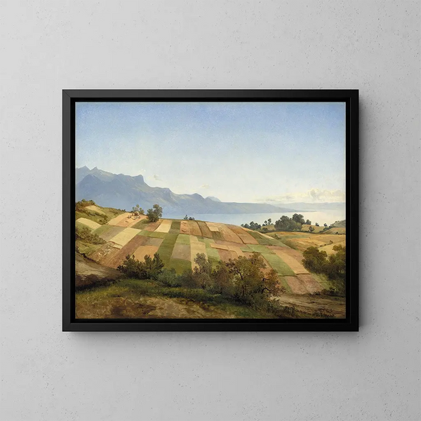 Landskabsmaleri Schweiz - Alexandre Calame — indrammet kunstværk på væggen