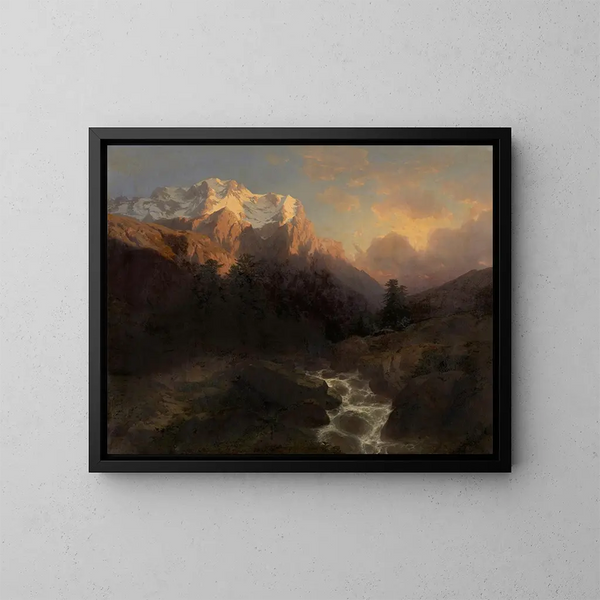 Le Wetterhorn - Alexandre Calame — indrammet kunstværk på væggen