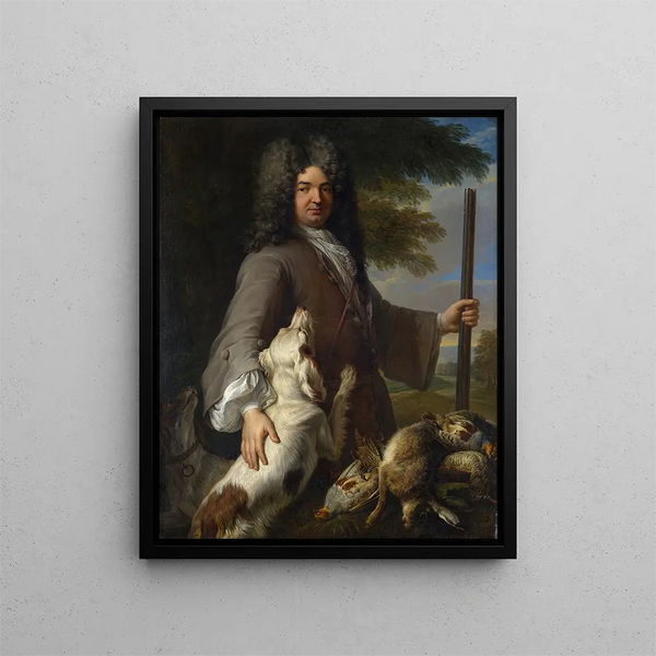 Portrait af en jæger - Alexandre François Desportes — indrammet kunstværk på væggen