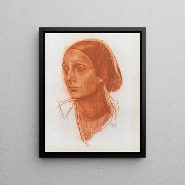 Portrait af Anna Pavlova - Alexandre Iacovleff — indrammet kunstværk på væggen