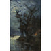 Reproduktion af maleriet Nocturne Le lac Léman Souvenir de Villeneuve Schweiz - Alexandre Nozal