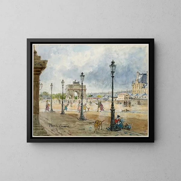 Place du Carrousel - Alexandre Prévost — indrammet kunstværk på væggen