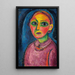 Buste af en kvinde i rødlig kjole - Alexej von Jawlensky — indrammet kunstværk på væggen