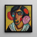Tête de femme avec des fleurs dans les cheveux - Alexej von Jawlensky — indrammet kunstværk på væggen