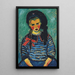 Fille au ruban rouge - Alexej von Jawlensky — indrammet kunstværk på væggen