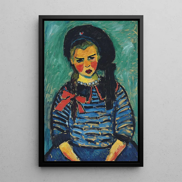 Fille au ruban rouge - Alexej von Jawlensky — indrammet kunstværk på væggen