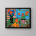Naturstilleben med blomster og appelsiner - Alexej von Jawlensky — indrammet kunstværk på væggen