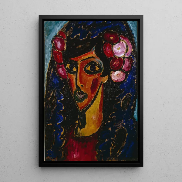 La Mantille bleue - Alexej von Jawlensky — indrammet kunstværk på væggen