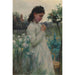 Reproduktion af maleriet Unge pige i en have - Alfred Augustus Glendening