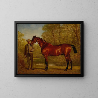 Alfred Chantrey Corbould - Mr W James Holden With His Favorite Hunter In A Landscape.webp