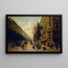 Kø ved døren til en købmandsgård hjørne af Rue Réaumur og Boulevard Sébastopol i november 1870 - Alfred Decaen — indrammet kunstværk på væggen