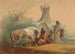 Indien caressant son cheval - Alfred Jacob Miller — visning af kunstværket