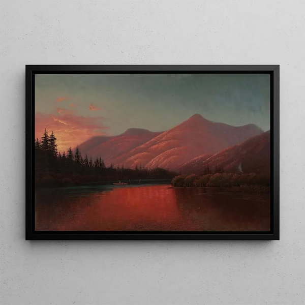 Coucher de soleil sur Silver Lake, Cottonwood Canyon, Utah - Alfred Lambourne — indrammet kunstværk på væggen