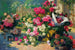 Paniers de fleurs et pots de fleurs dans un jardin - Alfred Petit — visning af kunstværket