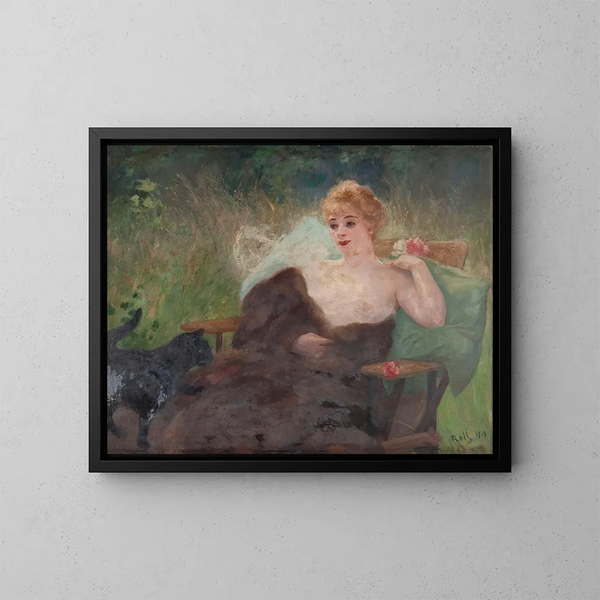 Portrait af Frøken Amlie Diterle i 1913 - Alfred Philippe Roll — indrammet kunstværk på væggen