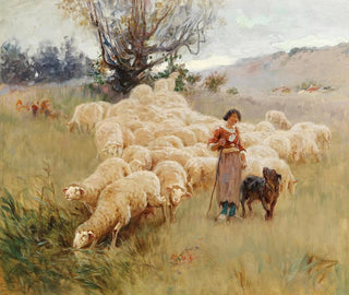 Alfred Plauzeau - A Flock of Sheep.webp