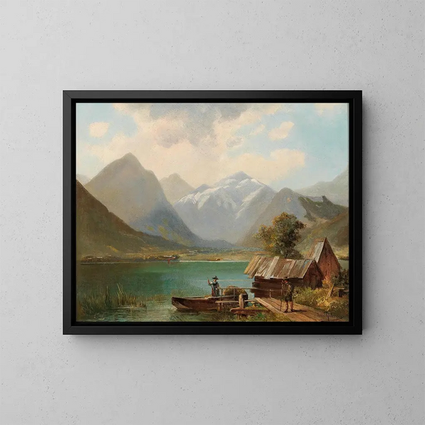 på Achensee-søen, Tyrol - Alfred Schönberger — indrammet kunstværk på væggen