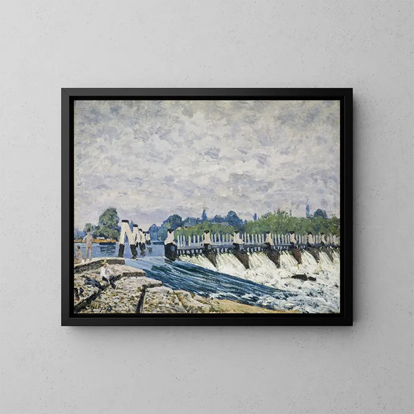 Weir de Molesey à Hampton Court - Alfred Sisley — indrammet kunstværk på væggen