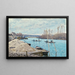 La Seine à Port-Marly, tas de sable - Alfred Sisley — indrammet kunstværk på væggen