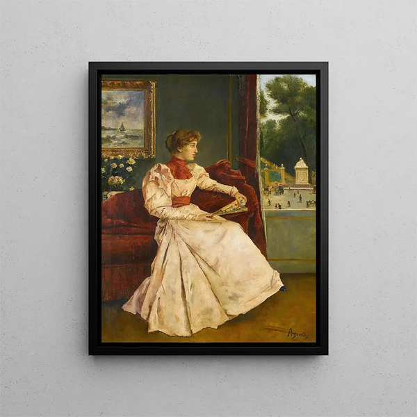 Chez soi - Alfred Stevens — indrammet kunstværk på væggen