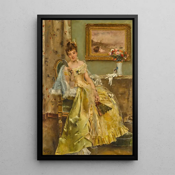 Coquetterie - Alfred Stevens — indrammet kunstværk på væggen
