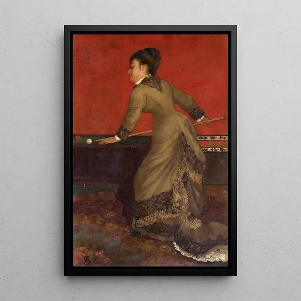 Elegant maleri med billiard - Alfred Stevens — indrammet kunstværk på væggen