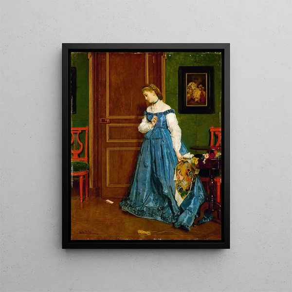 Hésitation Madame Monteaux - Alfred Stevens — indrammet kunstværk på væggen
