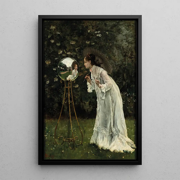 Reproduktion af maleriet La boule argentée - Alfred Stevens