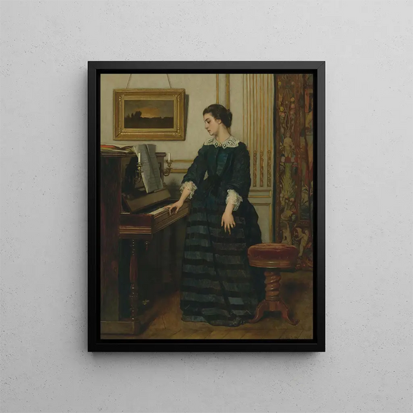 L'absence - Alfred Stevens — indrammet kunstværk på væggen