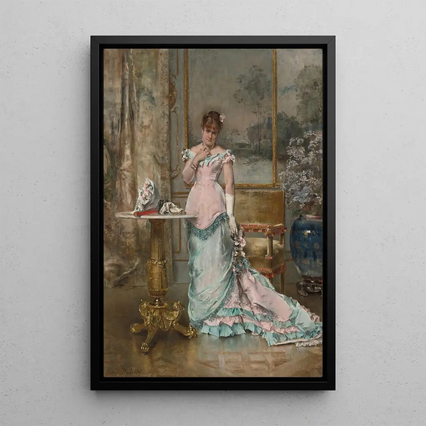 L'ventetid - Alfred Stevens — indrammet kunstværk på væggen