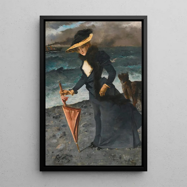 Reproduktion af maleriet Le coup de vent - Alfred Stevens