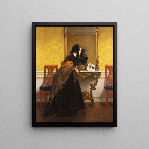 Le bouquet - Alfred Stevens — indrammet kunstværk på væggen