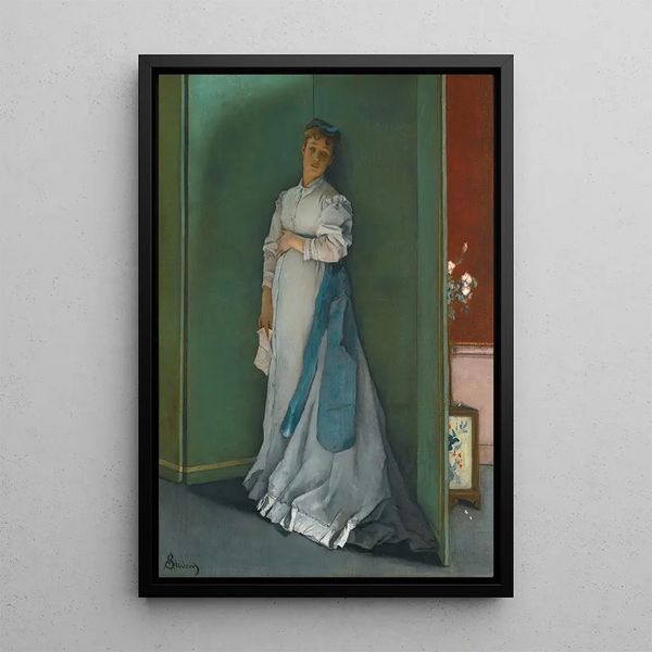 L'émotionnée - Alfred Stevens — indrammet kunstværk på væggen