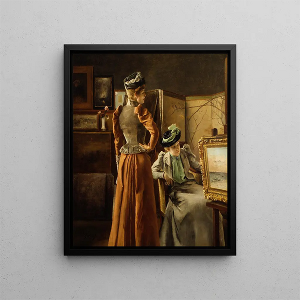 Regarder un tableau - Alfred Stevens — indrammet kunstværk på væggen
