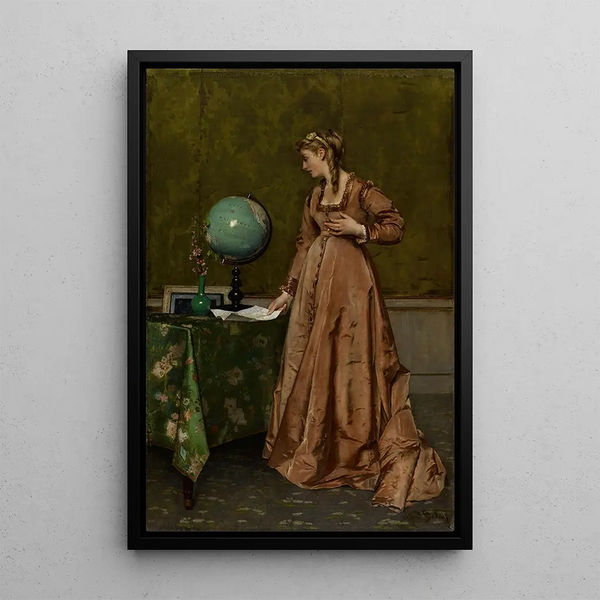 Reproduktion af maleriet Nouvelles de loin - Alfred Stevens