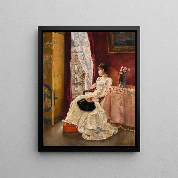 Rêverie - Alfred Stevens — indrammet kunstværk på væggen
