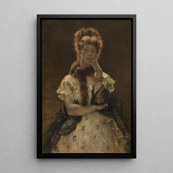 Le Sphinx parisien - Alfred Stevens — indrammet kunstværk på væggen