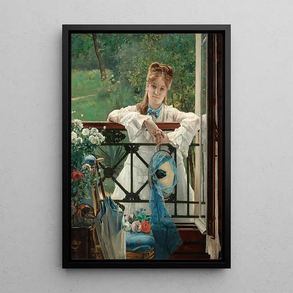 Reproduktion af maleriet Un Bleuet - Alfred Stevens